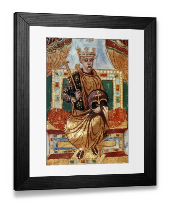 Framed Print : Charles the Bald, 823 - 877, emperor of the Carolingian Empire
