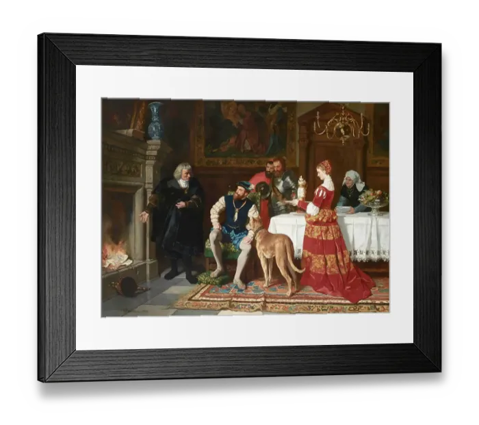 Framed Print : Jakob Fugger burning the debenture bonds of Emperor Charles V at the Fuggers House