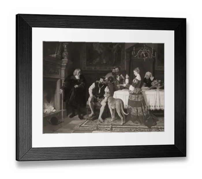 Framed Print : Jakob Fugger burning the debenture bonds of Emperor Charles V at the Fuggers House