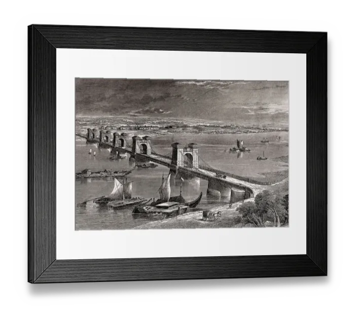 Framed Print : The Nicholas Chain Bridge over the Dnieper Framed Print : The Nicholas Chain Bridge over the Dnieper