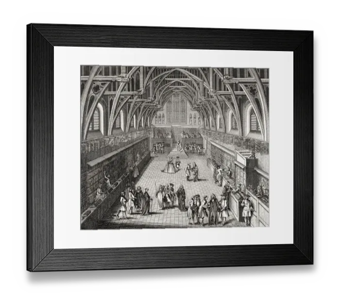 Framed Print : Interior of Westminster Hall, c. 1750 Framed Print : Interior of Westminster Hall, c. 1750