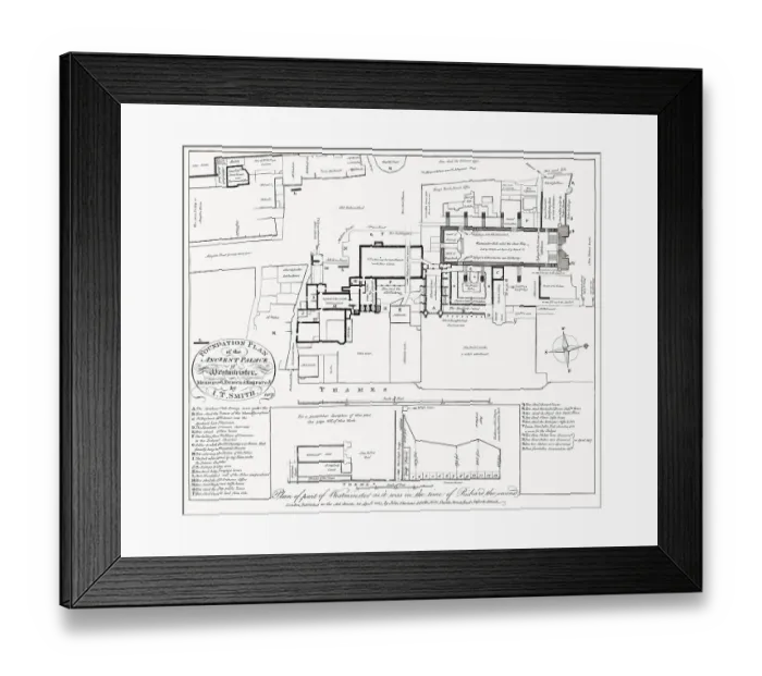 Framed Print : Plan of Westminster Palace, London, England, 1807