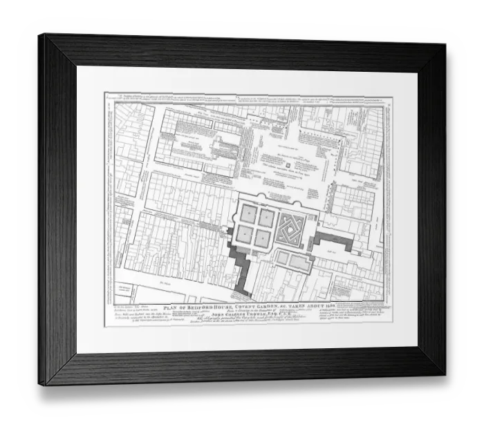 Framed Print : Plan of Covent Garden, Bedford House