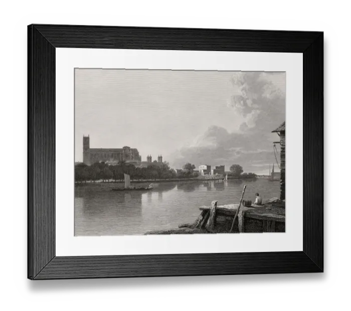Framed Print : View from River Thames to Westminster Abbey Framed Print : View from River Thames to Westminster Abbey