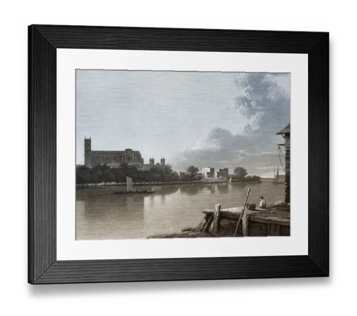 Framed Print : View from River Thames to Westminster Abbey