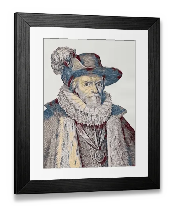 Framed Print : James VI and I, 1566, 1625, King of Scotland as James VI and King of England and Ireland as James I