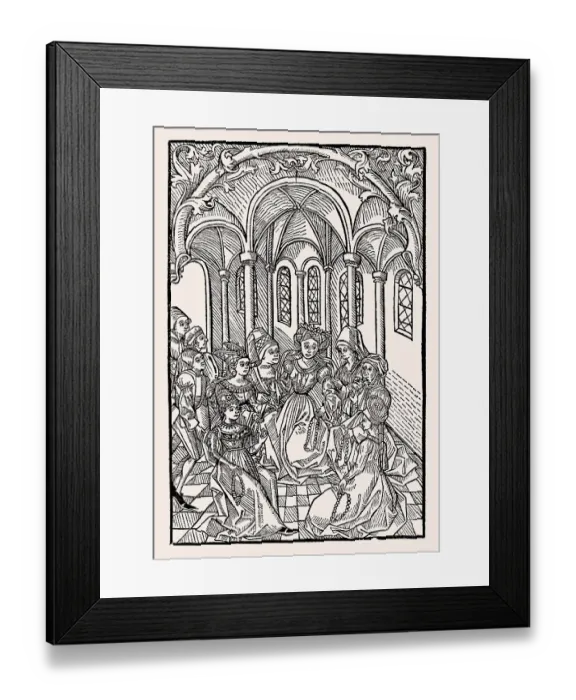 Framed Print : Page from „Hundert neuen Fabelen oder Historien so die gesaget seind worden zu einer pestilenczischen Zeiten