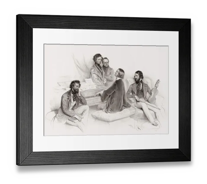 Framed Print : A matinee at Liszt's, 1846