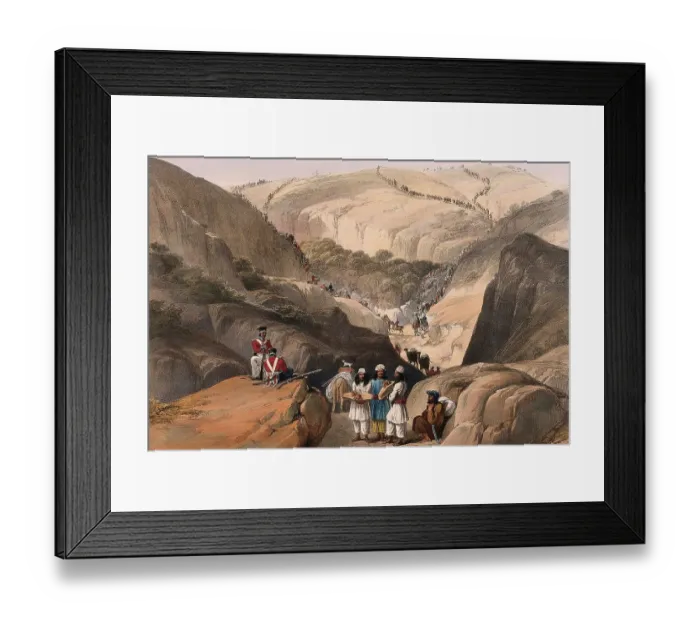 Framed Print : A British army traversing the Koojah Pass Framed Print : A British army traversing the Koojah Pass