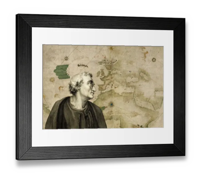Framed Print : Facsimile of the Kuntsmann II Portolan Framed Print : Facsimile of the Kuntsmann II Portolan