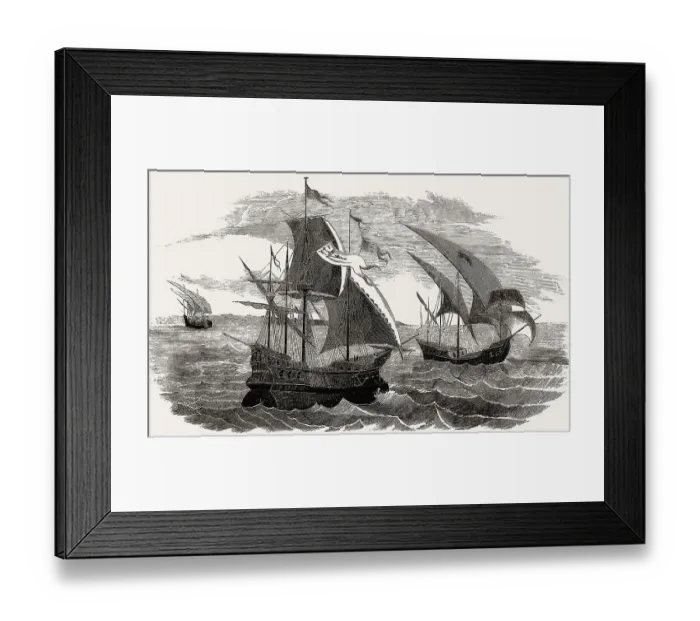 Framed Print : The fleet of Christopher Columbus