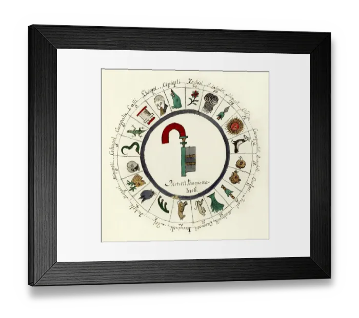 Framed Print : Illustration depicting an ancient Mexican calendar by Antonio de Leon y Gama