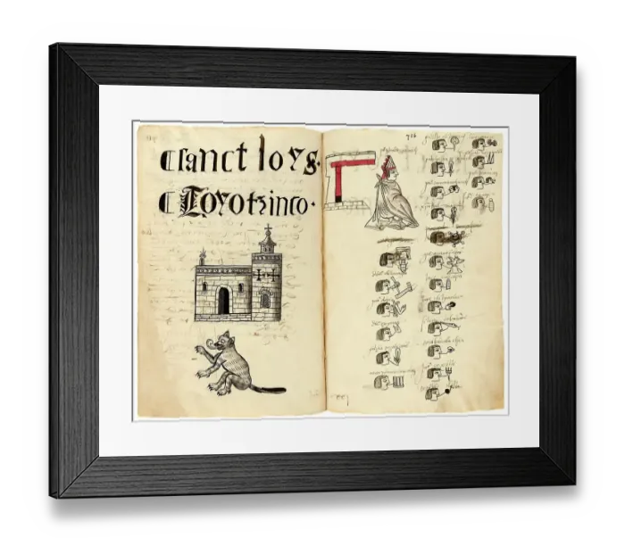 Framed Print : Matricula de Huexotzingo, 1560 Framed Print : Matricula de Huexotzingo, 1560