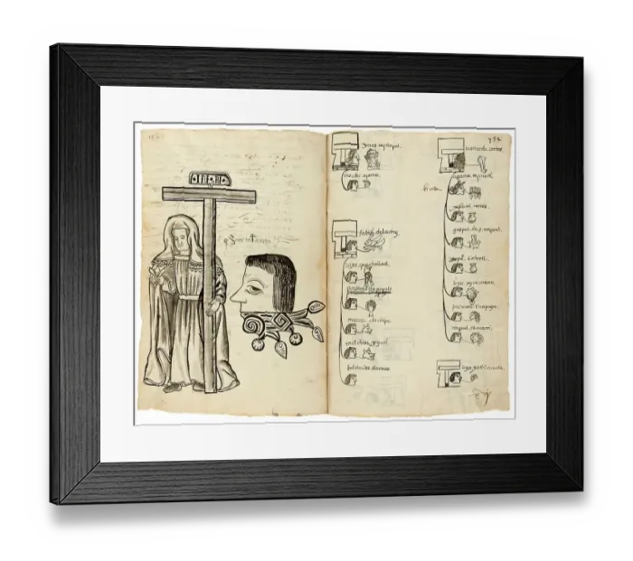 Framed Print : Matricula de Huexotzingo, 1560