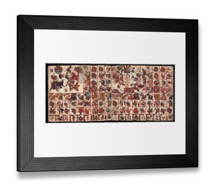 Framed Print : Tonalamatl, Facsimile of an ancient Aztec calendar