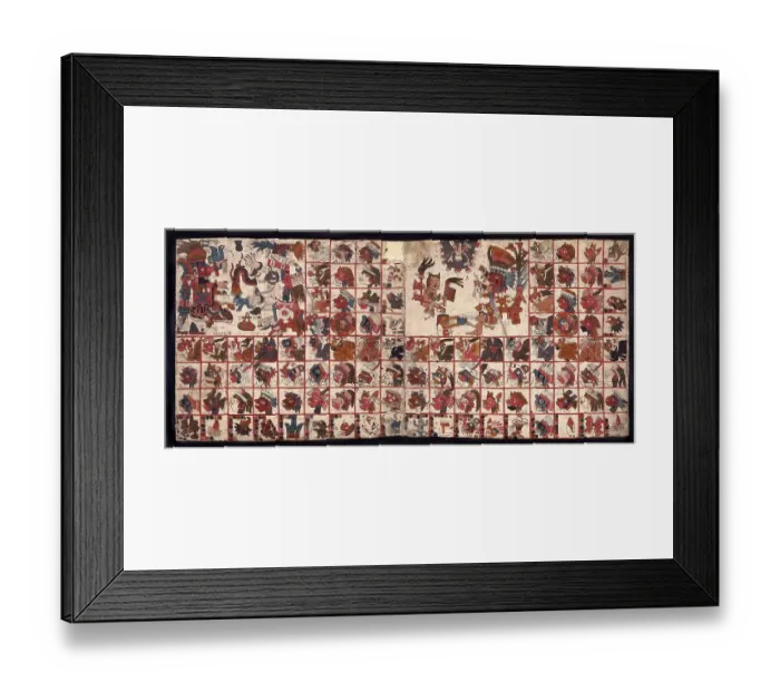 Framed Print : Tonalamatl, Facsimile of an ancient Aztec calendar