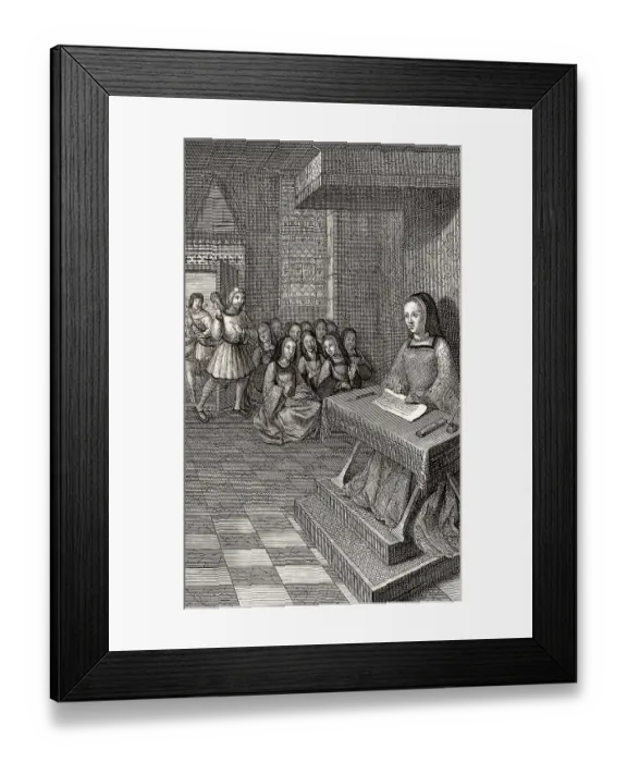 Framed Print : Queen Anne of Brittany, Court of the Ladies, 1509