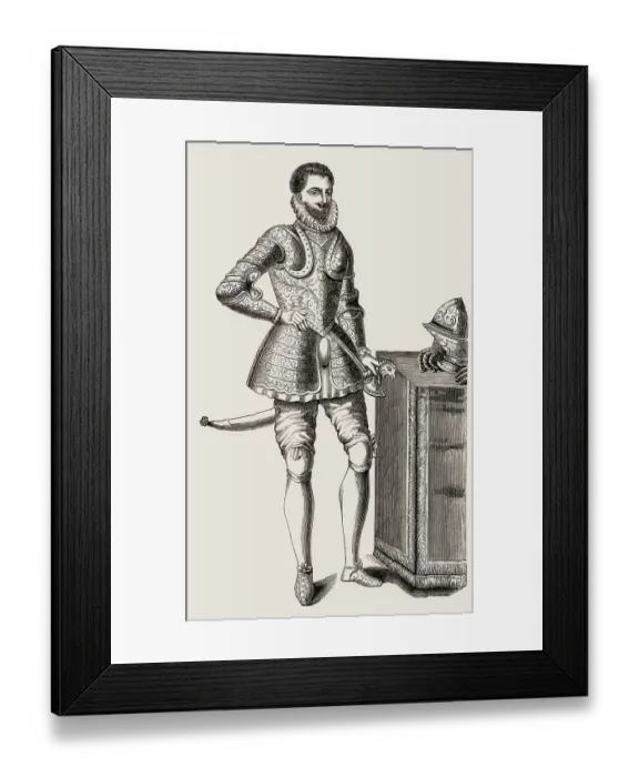 Framed Print : Monsieur Francois, Duke of Anjou and Alencon wearing a damascened armour