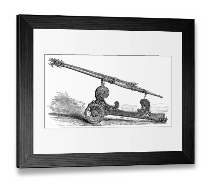 Framed Print : Golden Dragon Cannon, dragon-shaped gun