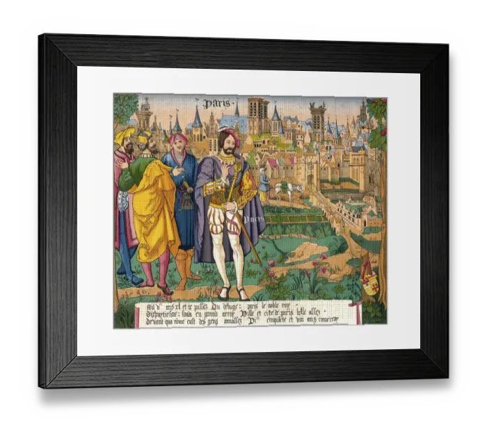Framed Print : Mediaeval Paris, tapestry of the 15th century