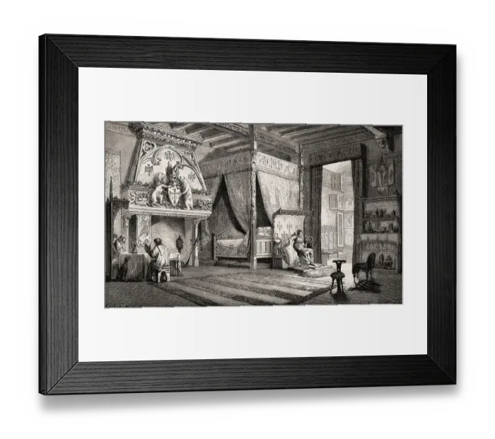 Framed Print : Interior of a seigniorial house or manor house Framed Print : Interior of a seigniorial house or manor house