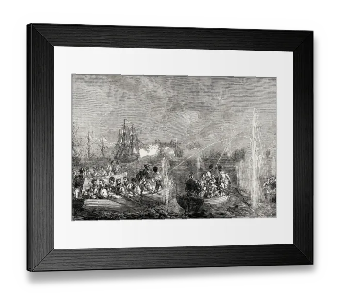 Framed Print : The Bombardment of Odesa on 6 April 1854
