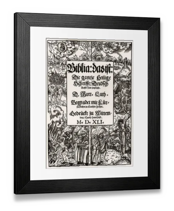 Framed Print : Facsimile of the title page, Luther Bible Framed Print : Facsimile of the title page, Luther Bible