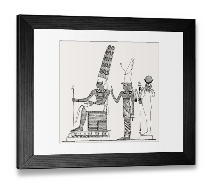 Framed Print : Amun, Isis and Khonsu, major deities in ancient Egyptian religion