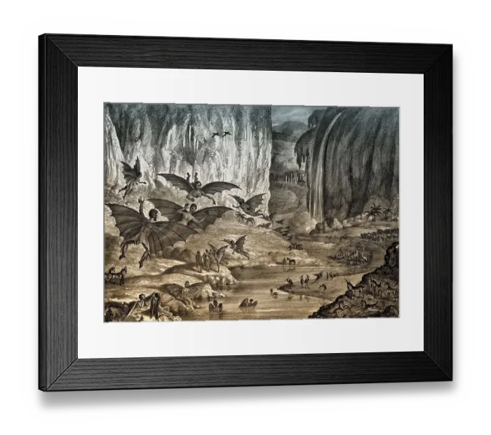 Framed Print : Great Moon Hoax of 1835, about the supposed discovery of life on the Moon