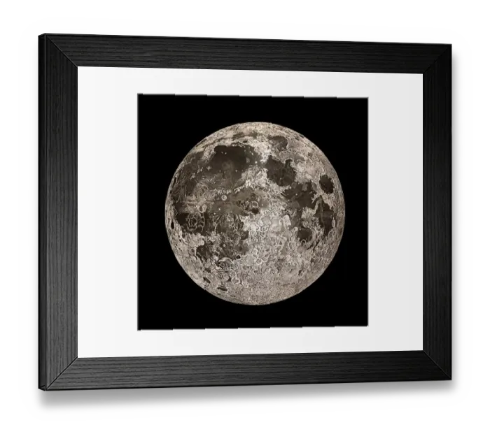 Framed Print : Lunar Planisphere, Flat Light, after John Russell