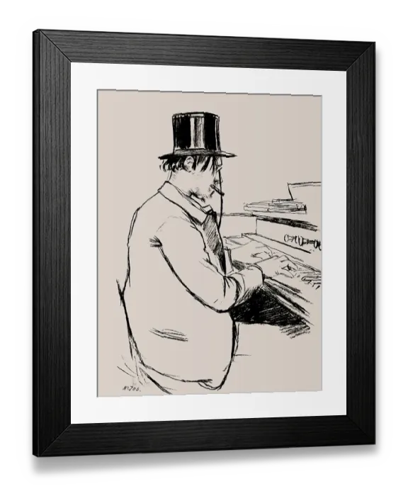 Framed Print : Erik Satie, 1866 - 1925, a French composer and pianist