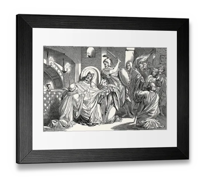 Framed Print : Death of Pope Stephen I, bishop of Rome from 12 May 254 to his death on 2 August 257