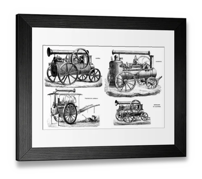 Framed Print : Types of steam locomotives, 19th century Framed Print : Types of steam locomotives, 19th century
