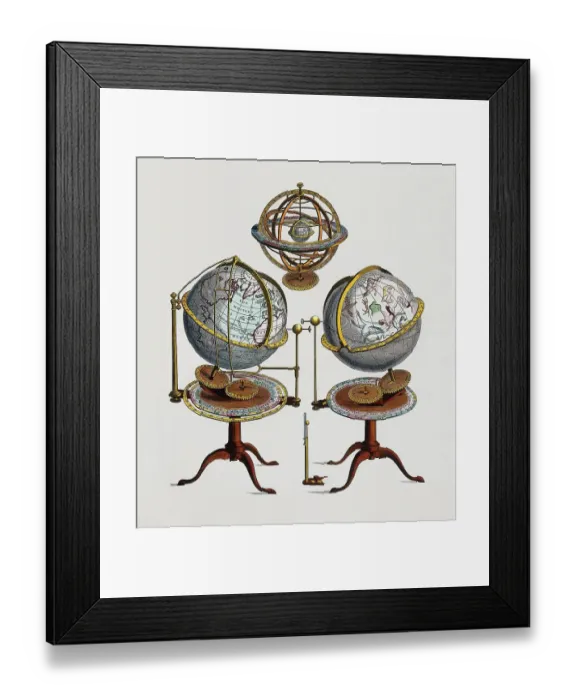 Framed Print : Types of globe: Armillary sphere