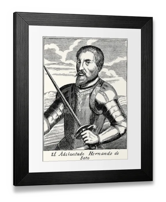 Framed Print : Hernando de Soto, c. 1500 - 1542 Framed Print : Hernando de Soto, c. 1500 - 1542