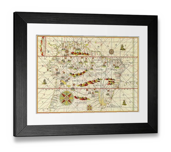 Framed Print : Map of South America by Juan Martinez Framed Print : Map of South America by Juan Martinez