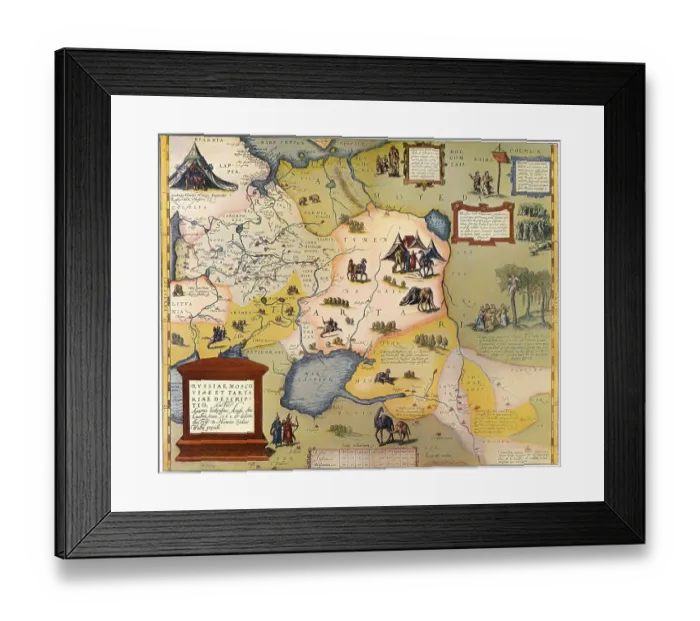 Framed Print : Facsimlile of a map of the Russian Empire by Abraham Ortelius Framed Print : Facsimlile of a map of the Russian Empire by Abraham Ortelius