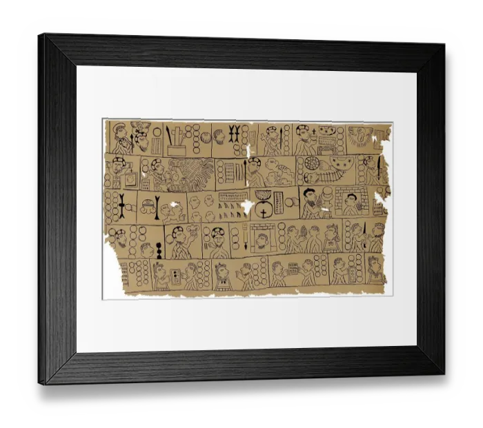 Framed Print : Fragment of a Christian calendar in Aztec script