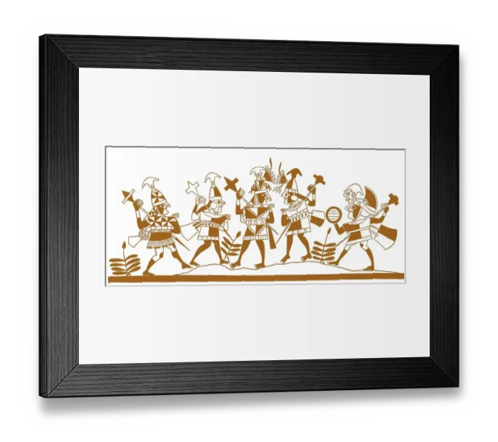 Framed Print : Pottery design, Inca Warriors, 1530s Framed Print : Pottery design, Inca Warriors, 1530s