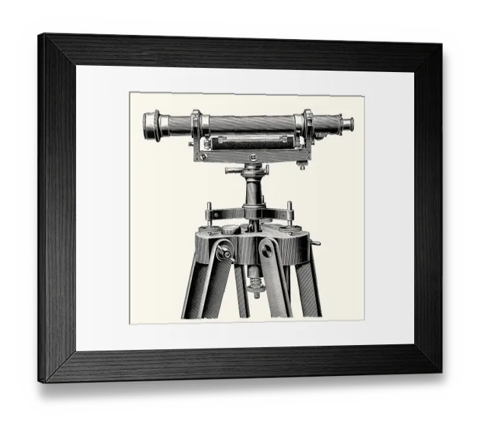 Framed Print : Leveling telescope, 19th century Framed Print : Leveling telescope, 19th century