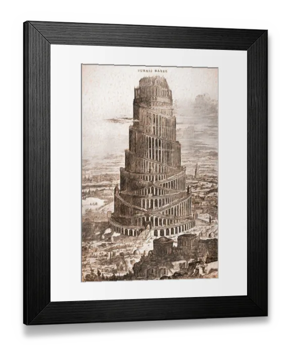 Framed Print : Temple of Babel, ancient Babylon, Mesopotamia Framed Print : Temple of Babel, ancient Babylon, Mesopotamia