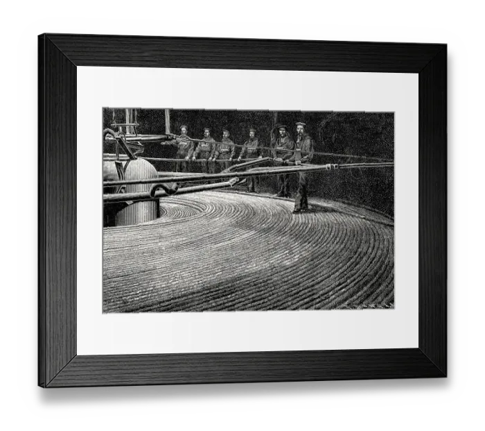 Framed Print : Interior view of a cable ship, 19th century