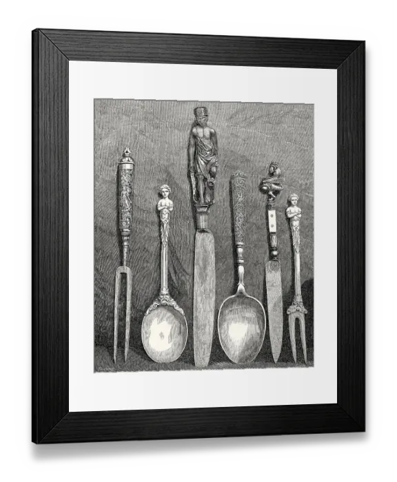 Framed Print : Cutlery, 16th and 17th century Framed Print : Cutlery, 16th and 17th century