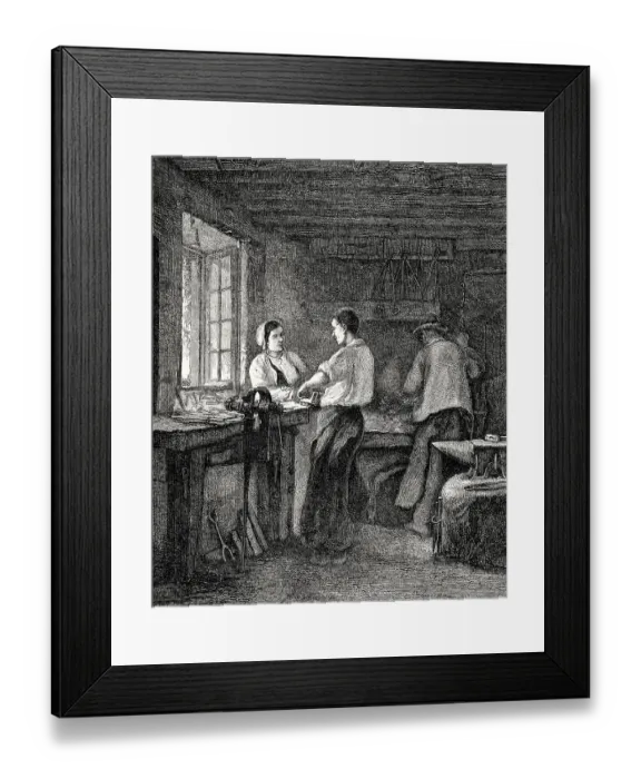 Framed Print : Shop of a locksmith, 19th century Framed Print : Shop of a locksmith, 19th century