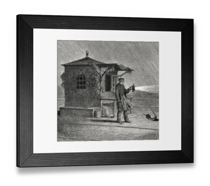 Framed Print : Railwayman, switchman, 19th century