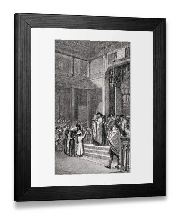 Framed Print : Worship of God in Judaism, 19th century