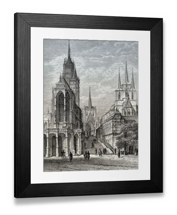 Framed Print : Cathedral Hill with Erfurt Cathedral and St Severus Framed Print : Cathedral Hill with Erfurt Cathedral and St Severus