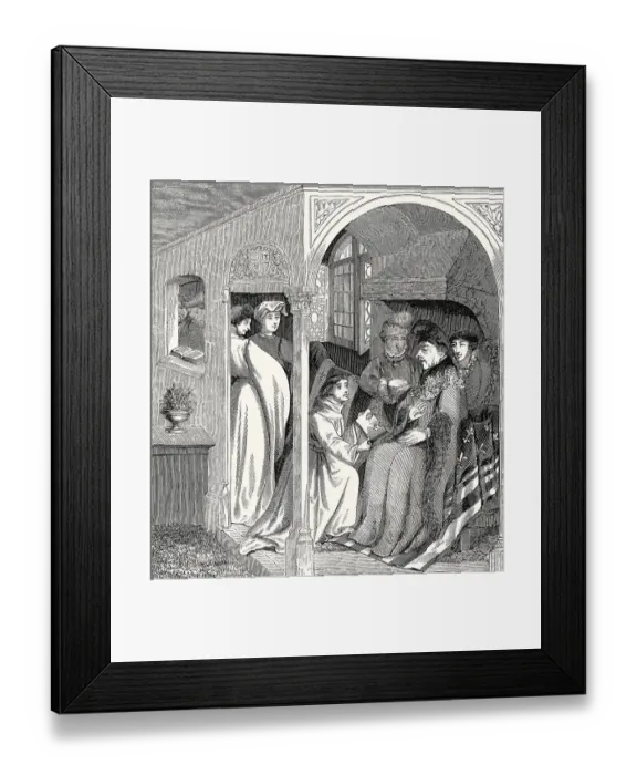 Framed Print : Hayton of Corycus gives the book ‚Livre des merveilles du monde to John the Fearless
