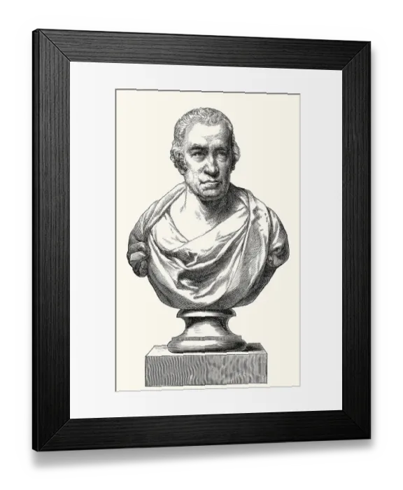 Framed Print : A bust of James Watt, 1736 - 1819