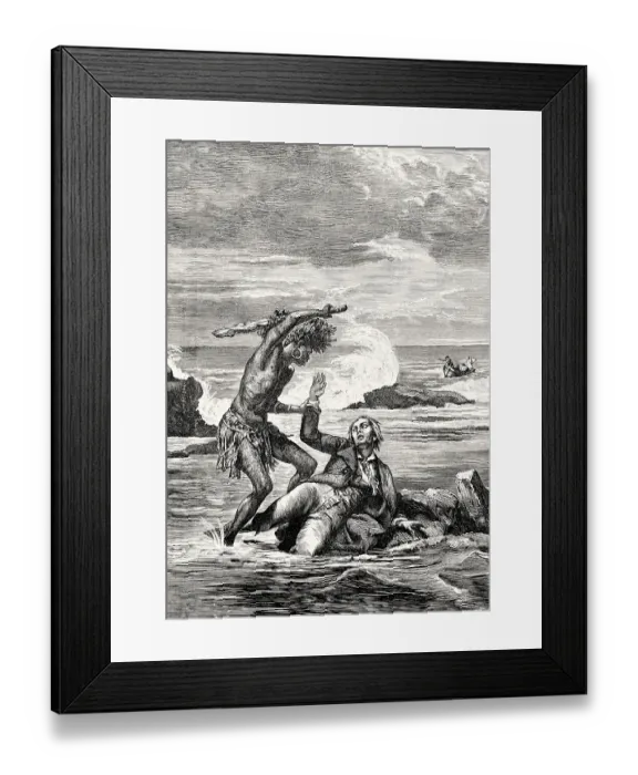 Framed Print : John Williams, 1796 - 1839, English missionary